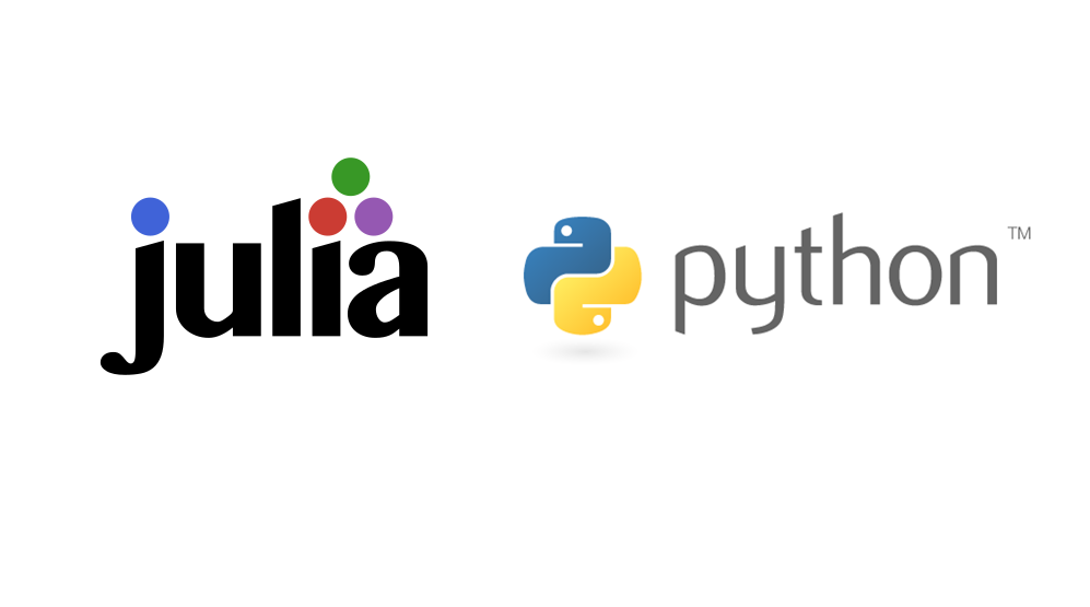 Julia- ja Python-ohjelmointikielten logot